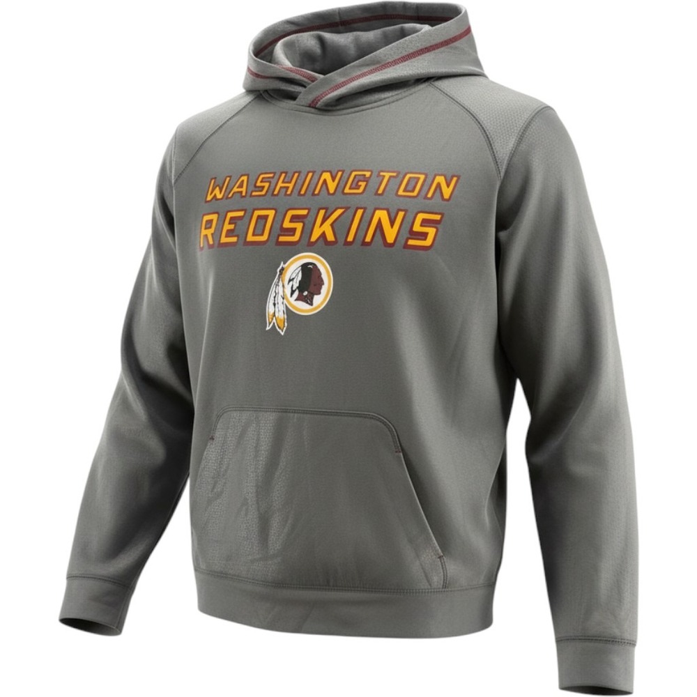 NFL Team Apparel Washington Redskins Gray TX3 WARM Hoodie Mens Small